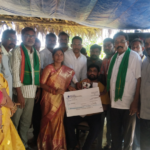 Kurupam MLA Toyaka Jagadishwari presented a ₹4 lakh CM Relief Fund cheque to Sunkilli Uday Kumar of Vikrampuram village, aiding his medical expenses.