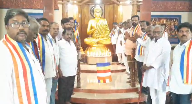 At the Tri Ratna Buddha Vihar in Amalapuram, Ambedkarites celebrated Vijayadashami, honoring Ashoka's transformation and the teachings of Buddhism.