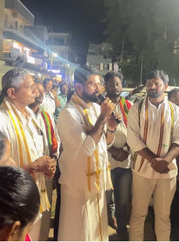 A grand city Sankirtan was organized in Bobbili to support Deputy Chief Minister Pawan Kalyan's atonement deeksha, promoting Sanatana Dharma. The event featured cultural performances and was attended by various dignitaries and party leaders.
