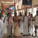 The Congress Party protested in Eluru for not implementing the free bus service promise for women. Party leaders urged the Chief Minister to fulfill the commitment.
