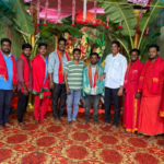 రాఘవాపూర్ గ్రామంలో దుర్గాదేవి నవరాత్రి ఉత్సవాలు The Navaratri festivities in Raghavapur village featured the idol of Goddess Durga decorated in the form of Sri Maha Chandi