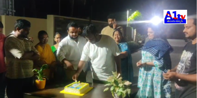 Speaker Ayanna Kumar's son, Municipal Counselor Chintakayala Rajesh, celebrated his birthday with family and party members, marked by cake cutting and special prayers.