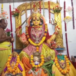 Devotees gathered at Muthyalamma Temple in Vizianagaram’s Thotapalem for Navaratri celebrations, participating in the Kumkuma puja from early morning.