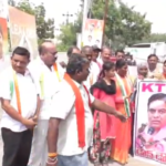 The Women's Congress in Telangana demands a public apology from KTR over derogatory remarks against Minister Konda Surekha, protesting at Srinivasa Reddy's office.