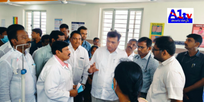 Telangana IT Minister Sridhar Babu visited students from Kasturba Gandhi School receiving treatment at Peddapalli District Hospital.