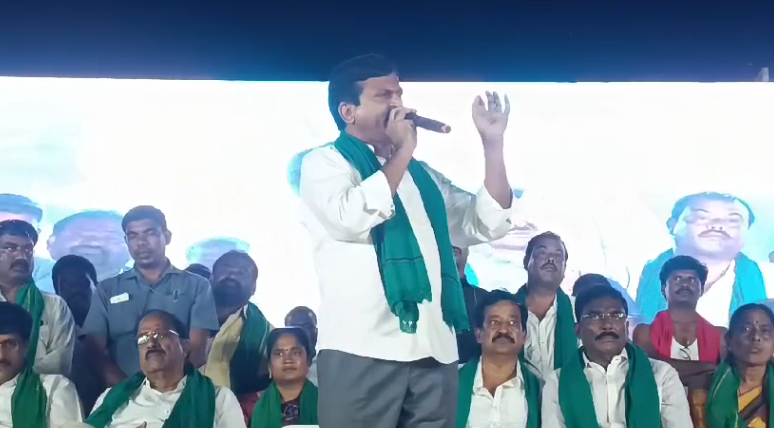 Ministers Ponguleti Srinivas Reddy and Tummala Nageswara Rao attended the swearing-in ceremony of Maddualpalli Agricultural Market Chairman Bairu Harinath Babu.