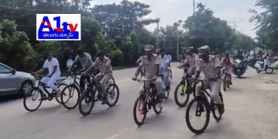 As part of the Amar Veer Memorial Week, Siddipet police organized a cycle rally with students to promote health awareness and community engagement.