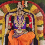 The Devi Sharannavarathri Mahotsavams at Sri Sharada Peetham in Visakhapatnam feature special rituals and darshan of the Goddess adorned in Maheshwari attire.