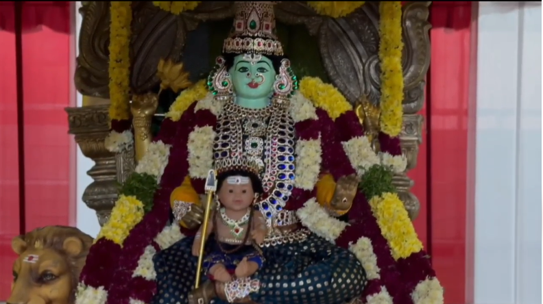 At the Basara Gnana Saraswati temple, devotees celebrate the fifth day of Sharannavaratri by worshipping Goddess Skandamata, highlighting rituals, free food services, and facilities for pilgrims.