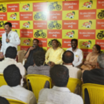 అచ్యుతాపురంలో తెలుగుదేశం పార్టీ సమావేశం A meeting of TDP leaders from Achyuthapuram and Munagapaka was held, emphasizing unity and party strength. TDP's membership drive begins on the 26th