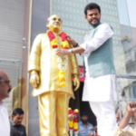 In Visakhapatnam, a tribute was paid to the statue of former MP P Appala Narasimham, father of MLA P G V R Naidu.