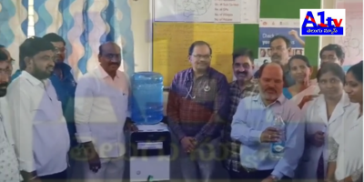 Social worker Ayitha Paranjyothi donated a water dispensary to Chegunta Government Hospital, providing cold and normal water for patient relief.