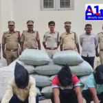 Police in Srikakulam district seized 563 kg of ganja during a vehicle check. Three people and the vehicle have been taken into custody.