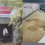 A thief attempted to break into an ATM at Sri Kalahasti bypass by smashing it with an iron rod. The alarm triggered and the thief fled before stealing anything.