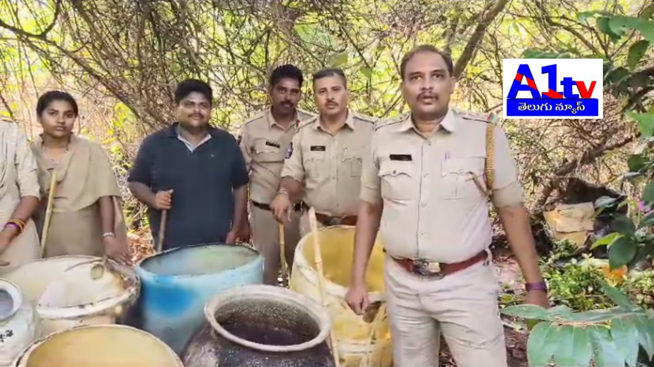 A raid was conducted in Chintalapudi Mandal, where 1400 liters of illicit liquor and 40 liters of illicit arrack were seized. The suspects were arrested