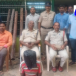 Task Force police seized five red sandalwood logs at Pincha Dam and arrested a person in Rajampet Section of Annamayya district.