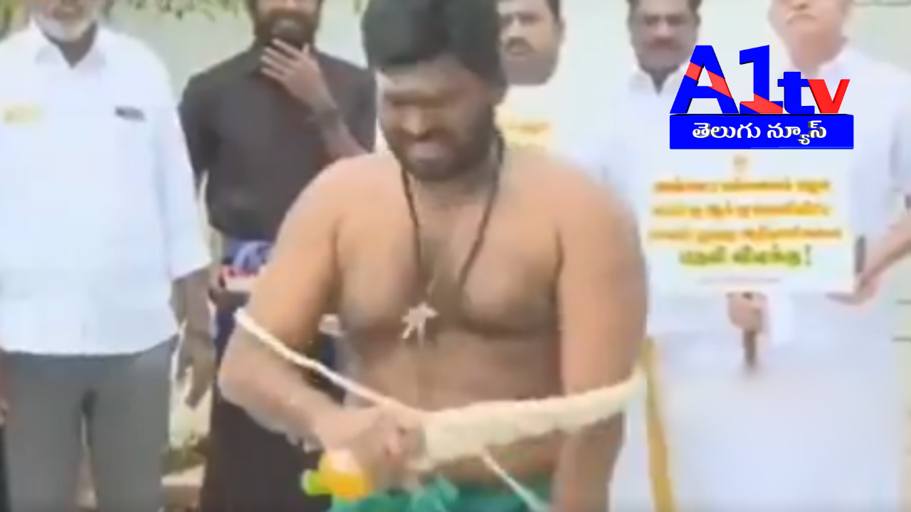Tamil Nadu BJP chief Annamalai lashes himself with a whip, protesting against the government’s response to sexual harassment allegations at Anna University.