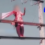 A girl climbed an electric pole to make social media reels. Although there was no power, netizens demand strict action against such risky acts.