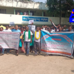Outsourcing teachers demand job security; protest leads to tension as police block their entry into ITDA premises during the Chalo ITDA program.