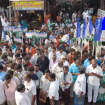 YSR Congress leaders and people held a protest rally in Buchireddipalem, demanding the immediate withdrawal of electricity charges increased by the coalition government.