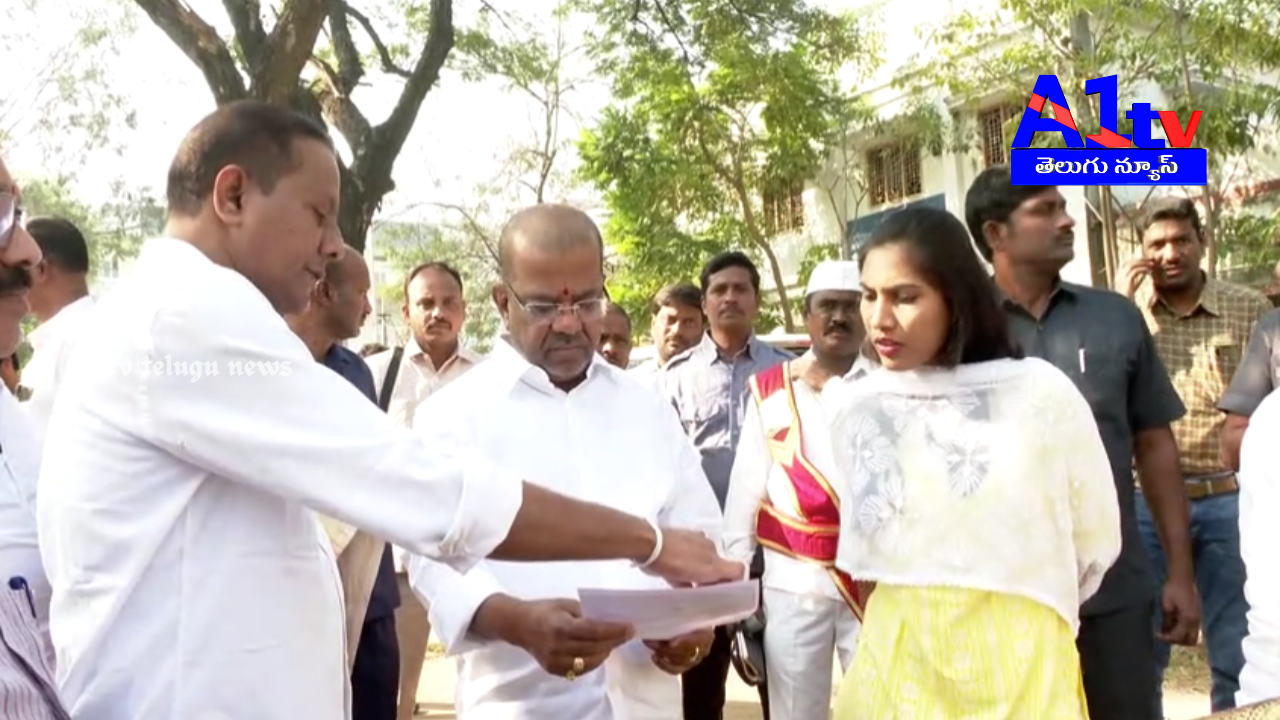 District Collector P. Praveenya and local leaders inspect the proposed site for the Working Women Hostel in Hanumakonda. The government has already approved the construction.