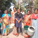 Women in Tekkali NTR Colony protested over a month-long drinking water shortage in their area.