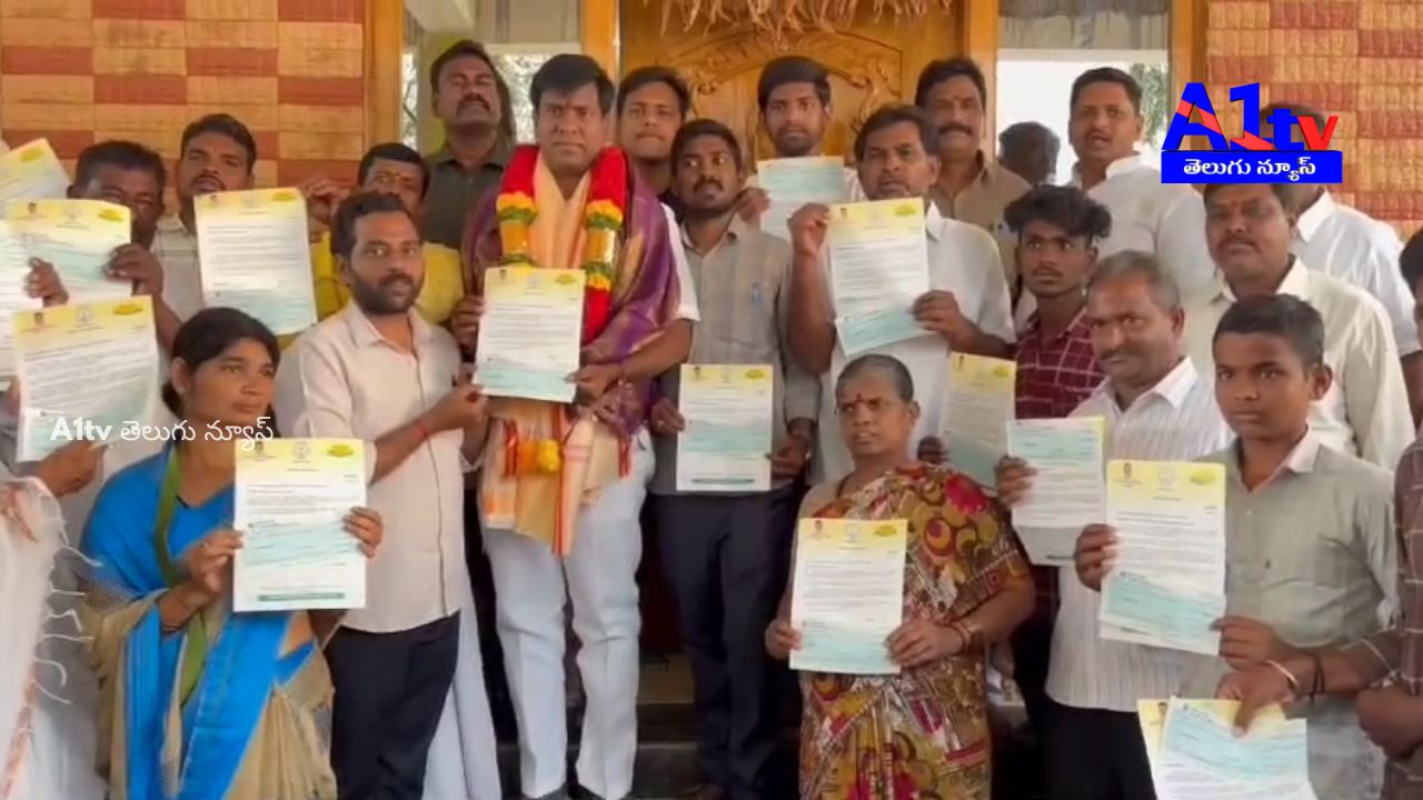 MLA Jaya Nageswara Reddy distributed CM Relief Fund cheques to beneficiaries in Emmiganoor.