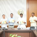 Deputy CM Bhatti Vikramarka unveils the Telangana Statistical Abstract prepared by the State Planning Department.