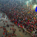 Massive crowd gathers at Maha Kumbh Mela for Vasant Panchami, with devotees performing holy dips at Triveni Sangam.