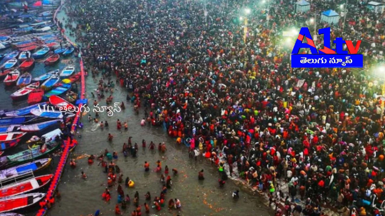 Massive crowd gathers at Maha Kumbh Mela for Vasant Panchami, with devotees performing holy dips at Triveni Sangam.