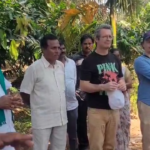 A German team inspected natural farming in Adamilli, Kamavarapukota. Local farmers and officials participated.