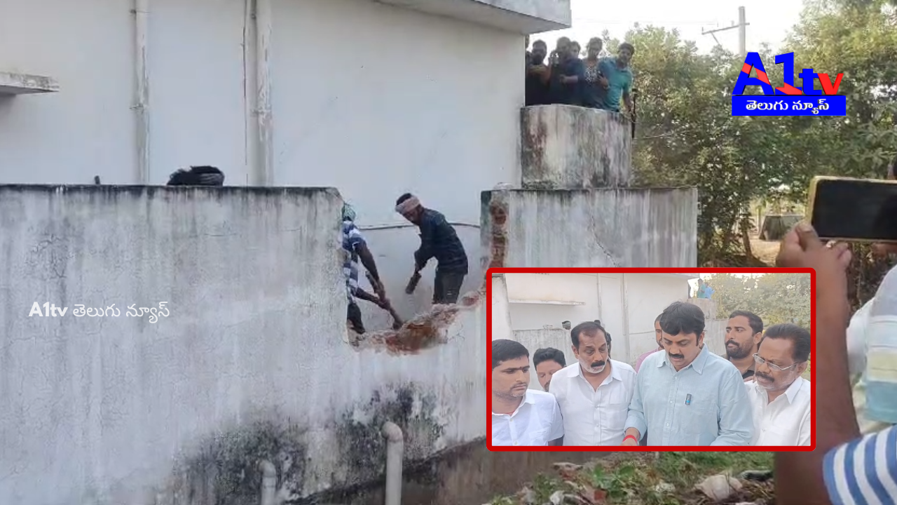 Authorities demolished illegal constructions by a YSRCP leader in Narsipatnam. Former MLA Ganesh made strong remarks.
