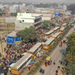Maha Kumbh Mela Rush Causes Massive Traffic Jam in Prayagraj. Heavy traffic congestion on routes to Prayagraj due to Maha Kumbh Mela rush.