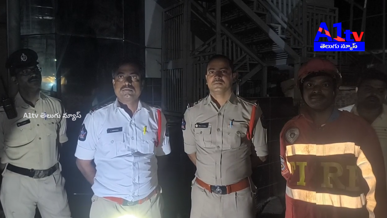 A massive fire broke out at Daddy LJ Grand Hotel near Daba Gardens, Visakhapatnam, with fire safety and police teams rushing to the scene.