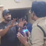 మంచు మనోజ్ తిరుపతిలో పోలీసుల నిరసన Manchu Manoj protested outside a police station in Tirupati, expressing frustration over difficulties faced while fighting for students' rights.