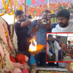 Minister Komatireddy Venkat Reddy participated in the Vishwanatha Swamy temple inauguration at Boduuppal Kesavanagar, offering special prayers.