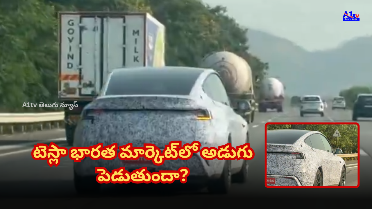 Tesla’s 2025 Model Y spotted during a test drive in India, signaling its potential entry into the Indian market soon.