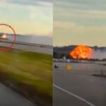 UPS cargo plane crashes near Louisville Airport in Kentucky, massive fire erupts after takeoff, rescue teams at the site of the deadly plane accident in the USA