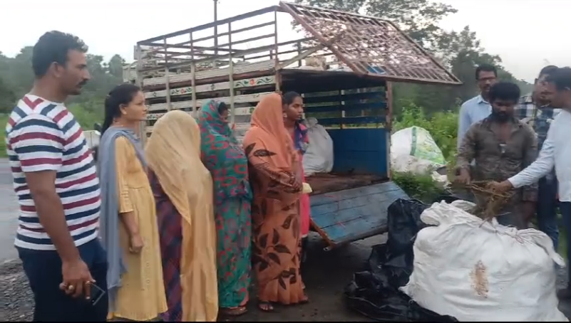 Gangavaram police seized 187 kg of ganja worth ₹9.35 lakh and arrested four people, including three women, during a vehicle check.