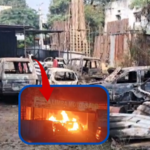A late-night short circuit at a mechanic’s car shed in Tupran, Medak district, led to eight cars catching fire, causing panic among nearby residents due to heavy smoke.