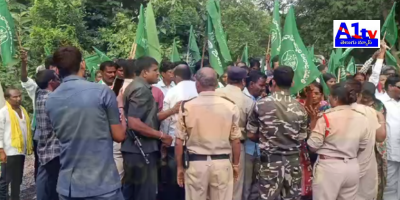 Adivasi Rights Committee staged a protest at Adilabad Collectorate demanding immediate loan waivers for farmers and higher support prices for cotton. Tensions arose as protesters attempted to enter the premises.