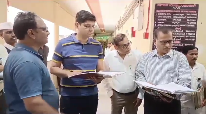 Collector Ashish Sangwan conducted a surprise inspection of the Government General Hospital in Kamareddy, focusing on the attendance of doctors and overall facility management.