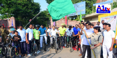 A cycle rally was held in Warangal to commemorate Police Martyrs, led by Police Commissioner Amber Kishore.