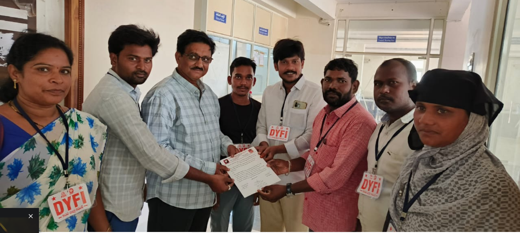 The DYFI Badvel town committee submitted a petition to the Municipal Commissioner regarding the increasing attacks by street dogs on residents, urging action to vaccinate and relocate the animals.