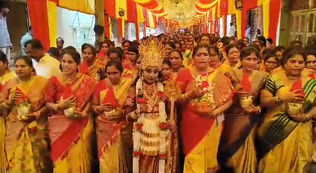 During Dussehra celebrations in Badvel, a procession of 102 silver kalashas was held, featuring cultural programs and devotion to Goddess Mahalakshmi.