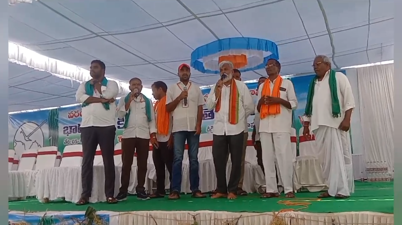Farmers in Kamareddy district united for a grand assembly at the degree college ground, demanding unconditional loan waivers and better support from state and central governments