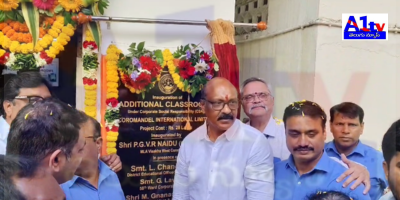 MLA Ganababu inaugurated the additional classrooms and science lab at GVMC School in Sriharipuram, funded by Coromandel International Private Limited. Several leaders and officials participated in the event.