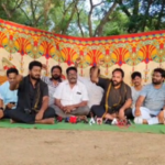 Journalists staged a relay hunger strike in front of the Vemsur Tahsildar office protesting the misconduct of Tahsildar Raju, who threatened and mistreated them.