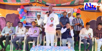 MLA Kadiyam Srihari inaugurated the 68th School Games Federation at Jangaon, emphasizing the importance of sports along with education.