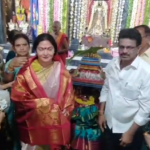 The Sharannavaratri festivities began at Sri Vasavi Kanyaka Parameshwari Temple in Kovvuru, with MLA Prasanthi Reddy offering special prayers alongside local leaders.